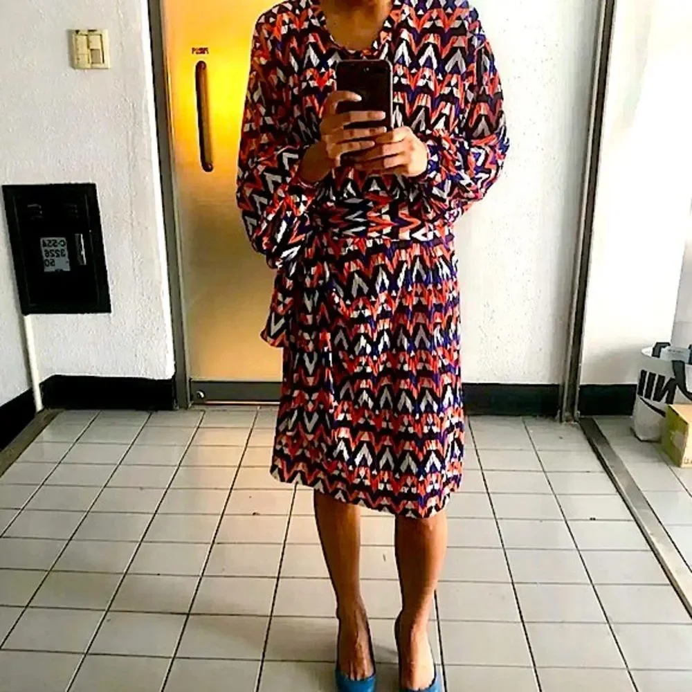 ZARA Dress Pleated Geometric Print Size M • BLOGGER FAVORITE • NEW WITH TAGS •